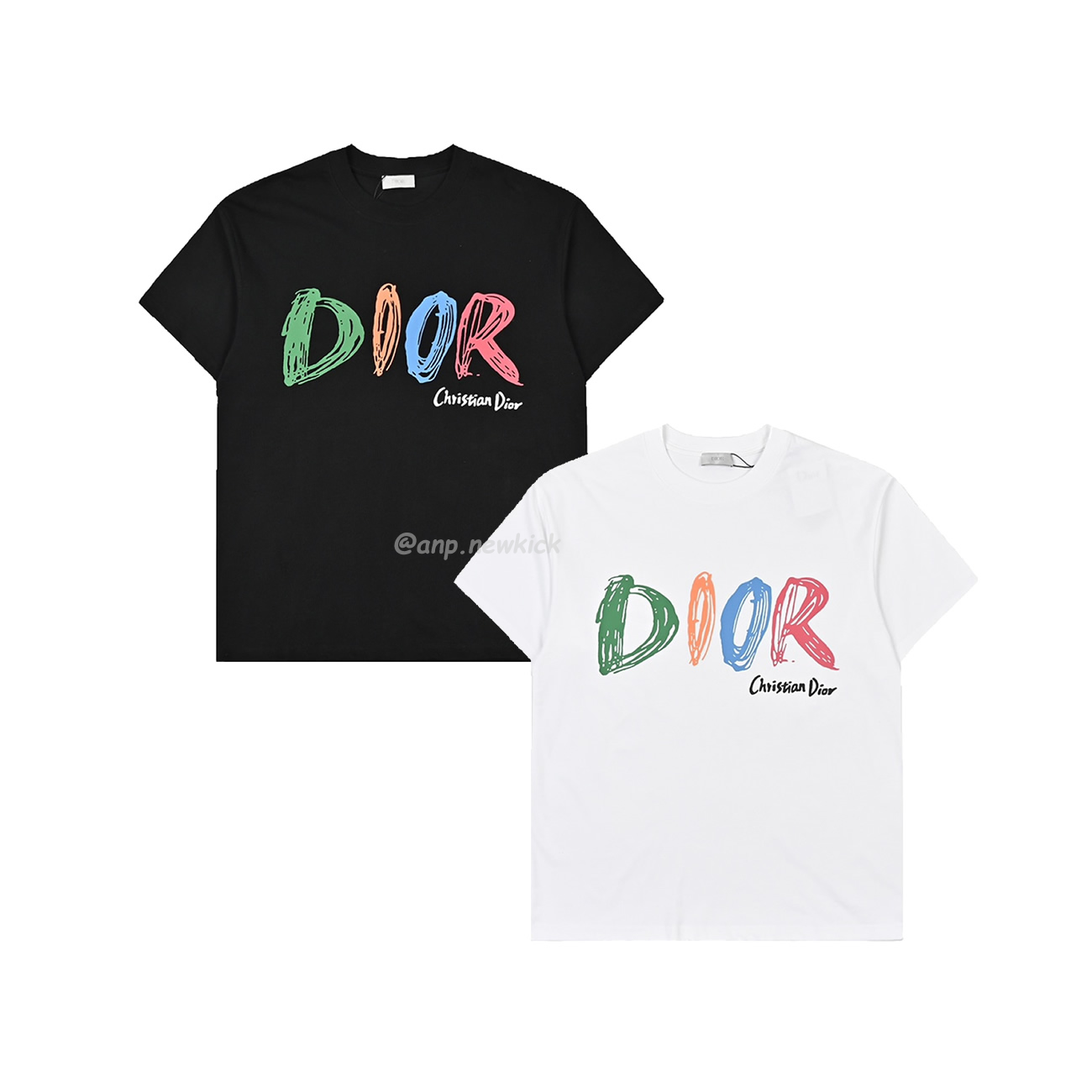 Dior Hand Drawn Logo Graffiti Inspired Short Sleeved T Shirt (1) - www.newkick.org